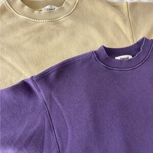 2 Elwood Purple and Cream Sweatshirts